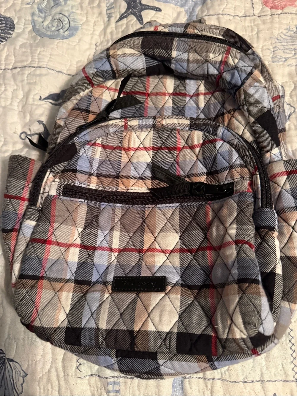 Quilted Plaid Backpack